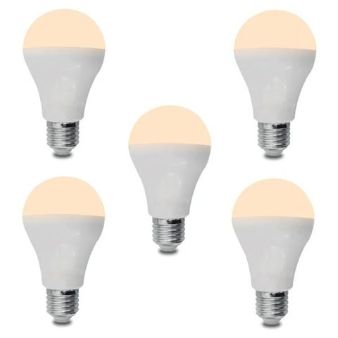 Kit 5 Lâmpadas De Led 11W - 3000k Luz Quente (Amarela) E27 Bivolt