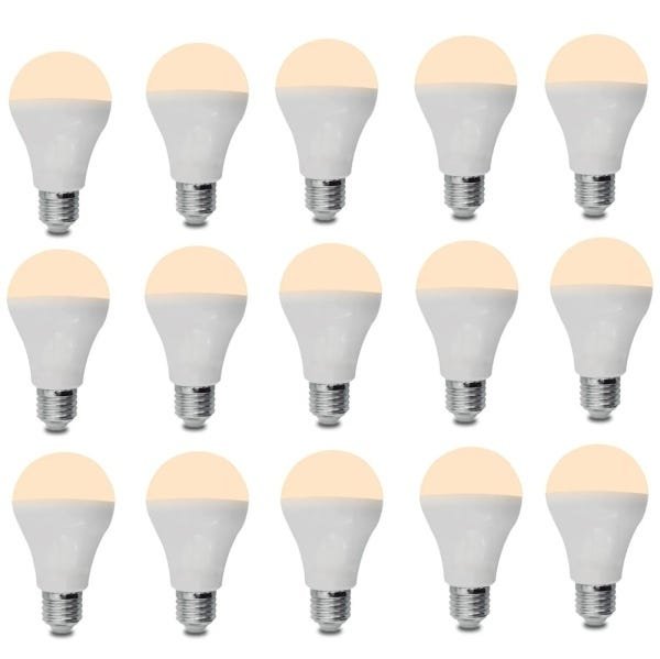 Kit 15 Lâmpadas De Led 11W - 3000k Luz Quente (Amarela) E27 Bivolt - 1