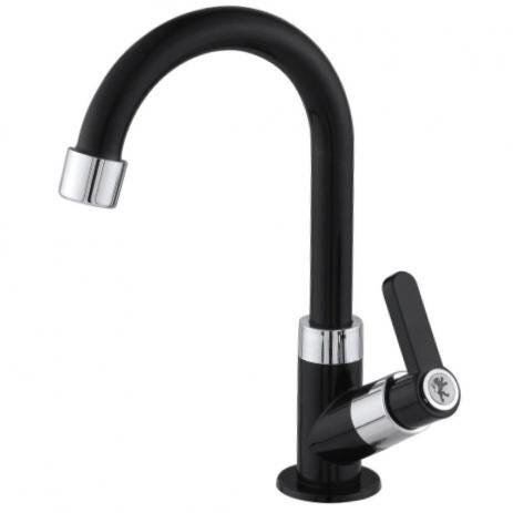 Torneira Banheiro Lavabo Leão ABS Preto/Cromado Leão Metais - 1