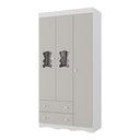 Ver imagem 2 de Guarda-roupa Infantil 92cm com Vidro 3 Portas e 2 Gavetas Doçura Multimóveis Mp4492 Branco/off