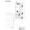 Ver imagem 4 de Guarda-roupa Infantil 92cm com Vidro 3 Portas e 2 Gavetas Doçura Multimóveis Mp4492 Branco/off