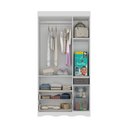 Ver imagem 5 de Guarda-roupa Infantil 92cm com Vidro 3 Portas e 2 Gavetas Doçura Multimóveis Mp4492 Branco/off