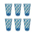 Ver imagem 1 de Conjunto 6 Copos em Acrílico com Detalhes Espirais Azul 600ml Rjw0031 Btc