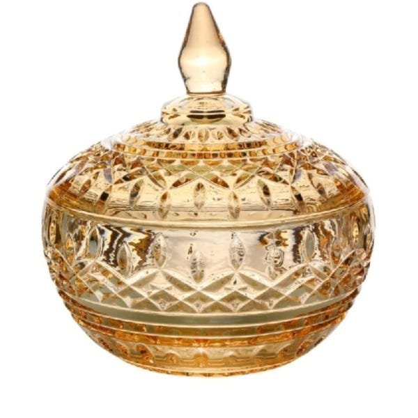 Potiche âmbar com brilho trabalhado - 1