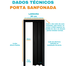 Porta Sanfonada Pvc 210x60cm Multilit - 4