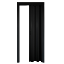 Porta de Correr Sanfonada de Pvc 60cm para Banheiro Preta Cor Preto - 3