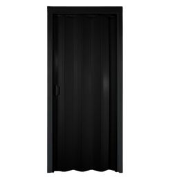 Porta de Correr Sanfonada de Pvc 60cm para Banheiro Preta Cor Preto - 2