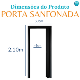 Porta de Correr Sanfonada de Pvc 60cm para Banheiro Preta Cor Preto - 4