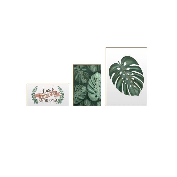 Conjunto três quadros moderninhos costela de adão - 2