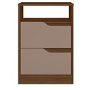 Ver imagem 3 de Mesa de Cabeceira Sole 2 Gavetas Flex Nogueira/capuccino - Móveis Albatroz