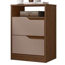 Ver imagem 1 de Mesa de Cabeceira Sole 2 Gavetas Flex Nogueira/capuccino - Móveis Albatroz