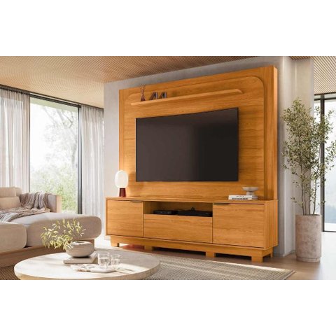 Rack com Painel Nilo para Tv de até 75 Polegadas (com Pés) - Cinamomo - Madetec