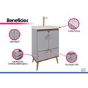 Ver imagem 4 de Gabinete Banheiro Trancoso c/Cuba 60cm Platina/Freijo MGM