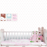 Papel de parede poá adesivo branco e rosa bolinha rosa A257 X 247 L + 1 KIT Quadro Infantil A - 1