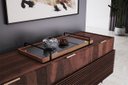 Ver imagem 4 de Bandeja Decorativa Espelhada Amadeirada com Alça Preta