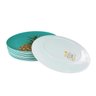Jogo 4 Prato Verde Raso Melamina Plástico Abacaxi 25,5cm - 7