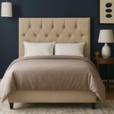 Ver imagem 1 de Cabeceira para Cama Casal Queen 160 Cm Rafaela e Frame Suede Bege