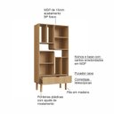 Ver imagem 5 de Estante para Livros Orgânica Curva 1 Gaveta 180cm 100% MDF BP com Pés em Madeira Maciça Aura Marrom/Hanover