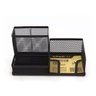 Conjunto 4 Porta Canetas Organizador Preto Mesa Escritório - 4