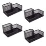 Conjunto 4 Porta Canetas Organizador Preto Mesa Escritório - 1
