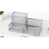 6 Porta Caneta Lápis Organizador Cinza Tela Mesa Escritório - 6
