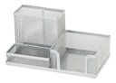 Ver imagem 1 de 6 Porta Caneta Lápis Organizador Cinza Tela Mesa Escritório