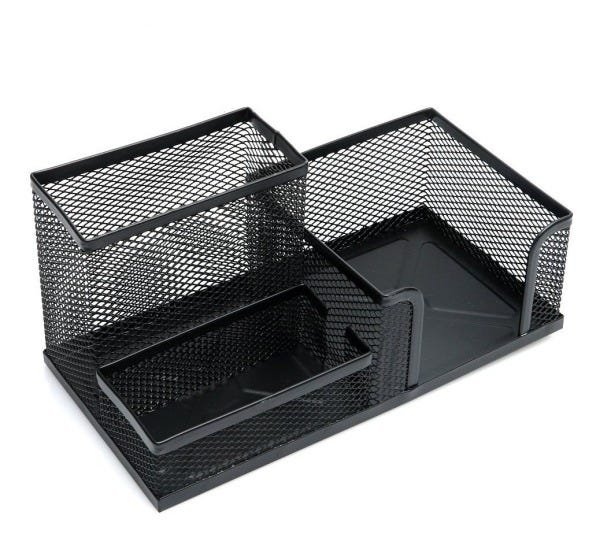 Porta Caneta Lápis Organizador Preto Mesa Escritório - 5
