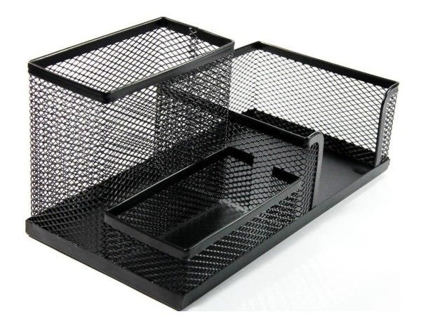 Porta Caneta Lápis Organizador Preto Mesa Escritório - 6