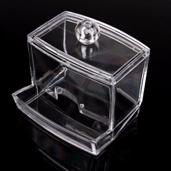 Organizador Porta Cotonete 240ml Transparente Acrílico - 5