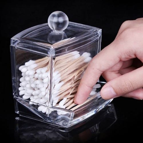 Organizador Porta Cotonete 240ml Transparente Acrílico - 4