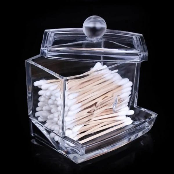 Organizador Porta Cotonete 240ml Transparente Acrílico - 3