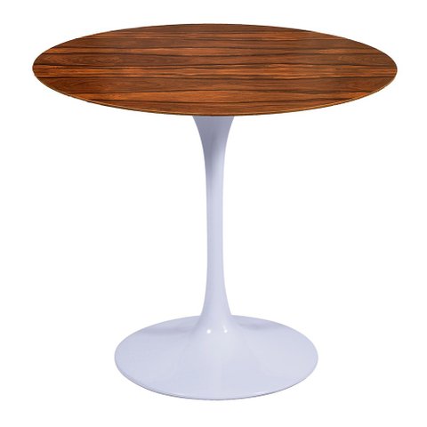 Mesa Saarinen Redonda Pau Ferro 90cm - Base Branca mgsaarinen