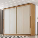 Ver imagem 1 de Guarda Roupa Casal Atraente 100% MDF 2 Portas de Correr 6 Gavetas Marrom/Cinamomo/Areia