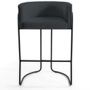 Ver imagem 3 de Kit 03 Banquetas Decorativas Fixa Base de Aço Preto Betina D02 Linho Chumbo C-465 - Lyam Decor