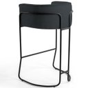 Ver imagem 5 de Kit 02 Banquetas Decorativas Fixa Base de Aço Preto Betina D02 Linho Chumbo C-465 - Lyam Decor