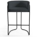 Ver imagem 3 de Kit 02 Banquetas Decorativas Fixa Base de Aço Preto Betina D02 Linho Chumbo C-465 - Lyam Decor