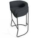 Ver imagem 4 de Kit 02 Banquetas Decorativas Fixa Base de Aço Preto Betina D02 Linho Chumbo C-465 - Lyam Decor