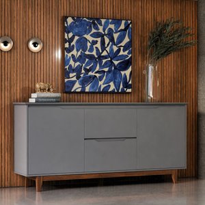 Buffet 2 Portas Flow: Cinza