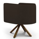 Ver imagem 3 de Poltrona Decorativa Base Giratória de Madeira Betina D02 Corano Marrom C-34 - Lyam Decor