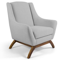 Kit 2 Poltronas Decorativa Fixa Base de Madeira Juliet D02 Linho Cru C-316- Lyam Decor - 2
