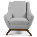 Ver imagem 3 de Kit 2 Poltronas Decorativa Fixa Base de Madeira Juliet D02 Linho Cru C-316- Lyam Decor