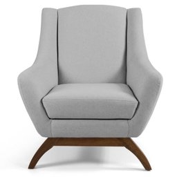 Kit 2 Poltronas Decorativa Fixa Base de Madeira Juliet D02 Linho Cru C-316- Lyam Decor - 3