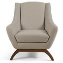Ver imagem 2 de Poltrona Decorativa Fixa Base de Madeira Juliet D02 Linho Bege C-129 - Lyam Decor