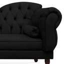 Ver imagem 2 de Divã Recamier Namoradeira Larissa 185cm com Capitonê - Esquerda + 02 Puffs Retrô Suede