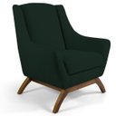Ver imagem 1 de Poltrona Decorativa Fixa Base de Madeira Juliet D02 Linho Verde C-117 - Lyam Decor