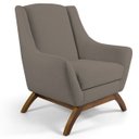 Ver imagem 1 de Poltrona Decorativa Fixa Base de Madeira Juliet D02 Veludo Bege Escuro C-68 - Lyam Decor