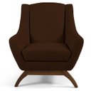 Ver imagem 2 de Poltrona Decorativa Fixa Base de Madeira Juliet D02 Veludo Marrom C-276 - Lyam Decor