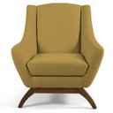 Ver imagem 2 de Poltrona Decorativa Fixa Base de Madeira Juliet D02 Veludo Mostarda C-279 - Lyam Decor