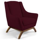 Ver imagem 1 de Poltrona Decorativa Fixa Base de Madeira Juliet D02 Veludo Marsala C-278 - Lyam Decor