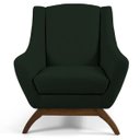 Ver imagem 2 de Poltrona Decorativa Fixa Base de Madeira Juliet D02 Veludo Verde B-303 - Lyam Decor